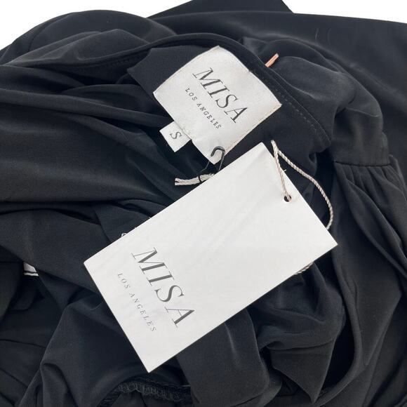 MISA LOS ANGELES Teget Knot Front Tulip Hem Mini Dress Black Size Small NWT - Picture 5 of 6